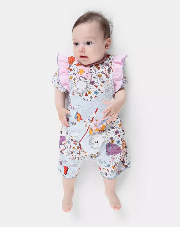 Macacão Feminino Bebe Manga Curta