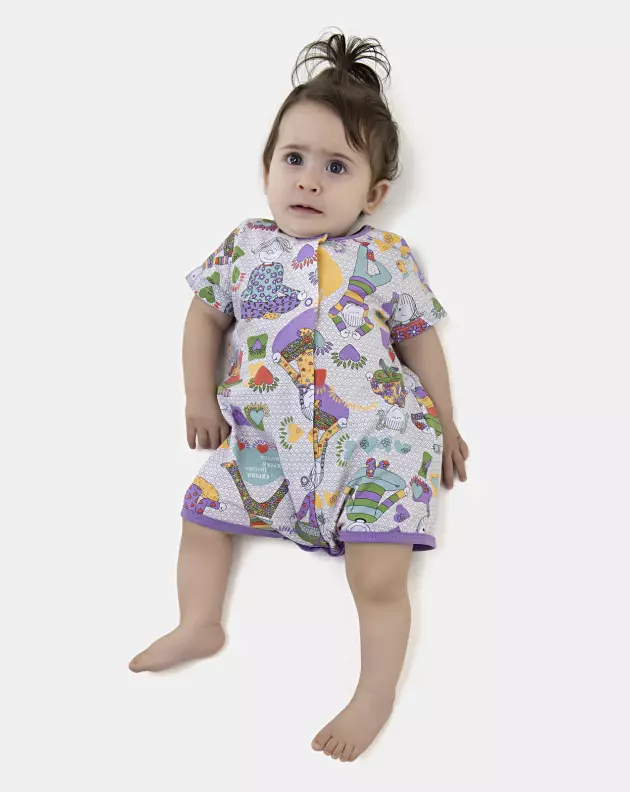 Macacão Feminino Bebe Manga Curta