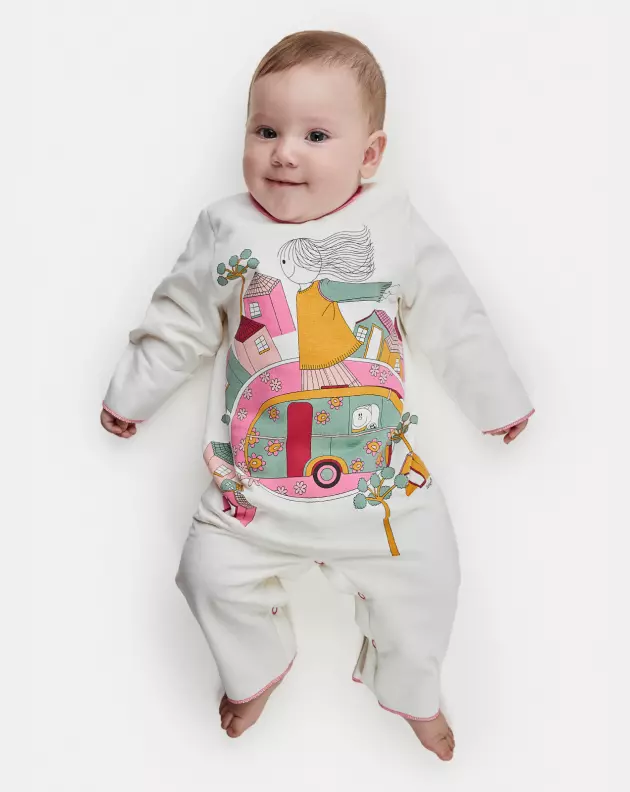 Macacão Feminino Bebe Manga Longa Moletinho