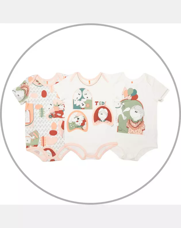Kit Body Feminino Bebe Manga Curta