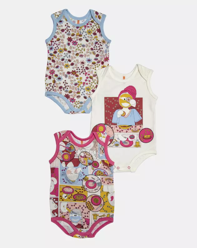 Kit Body Feminino Bebe Sem Mangas 