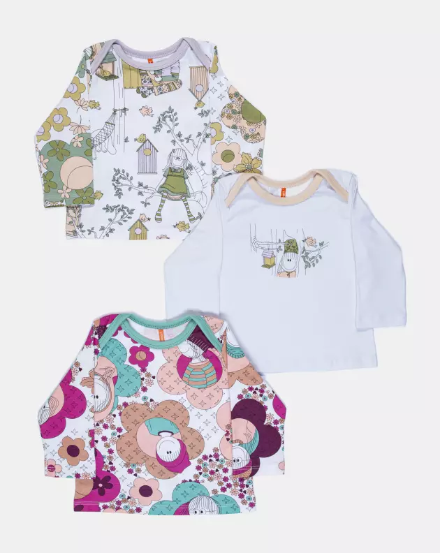 Kit Pagão Feminino Bebe Manga Longa