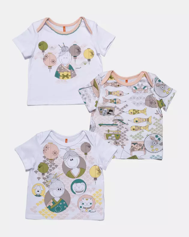Kit Pagão Feminino Bebê Manga Curta