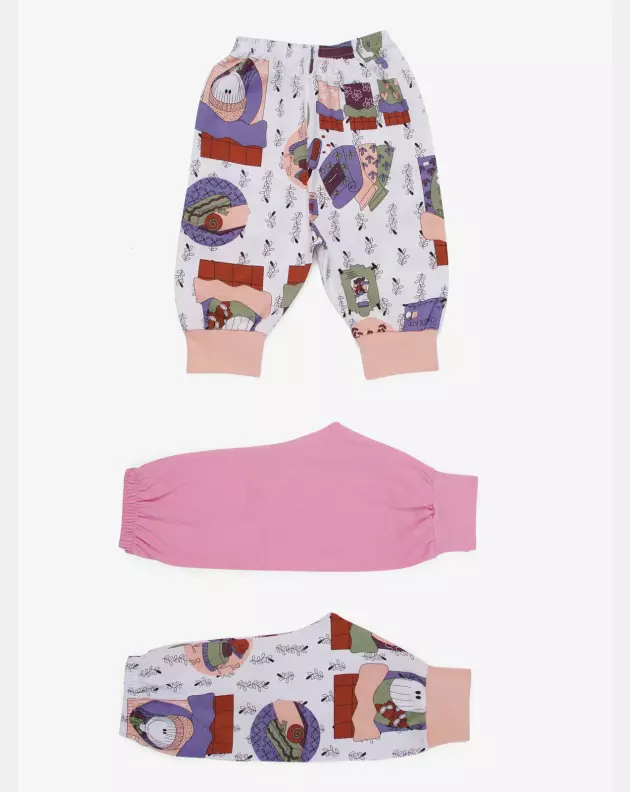 	 Kit Mijão Longo Sonhart Bebê Menina Estampados 3 Peças