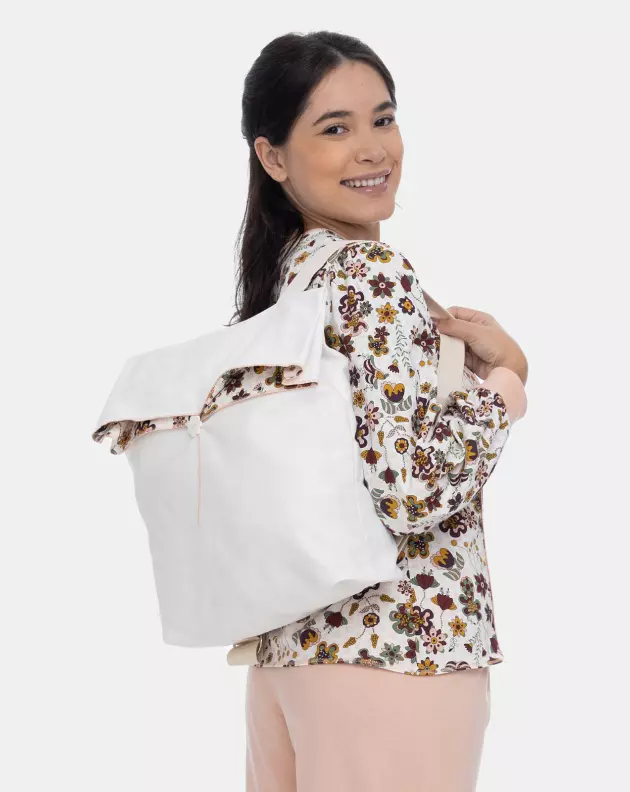 Mochila Sonhart Lona Feminina adulto Creme