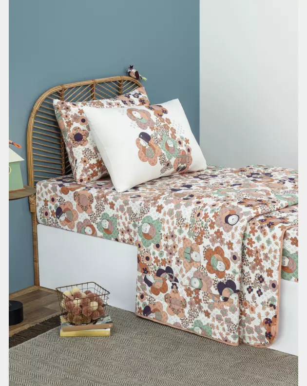 Lençol Elástico com Fronhas Berço Feminino