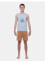 	 Pijama Masculino Sonhart  Regata Machão e Short Marrom