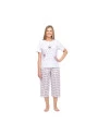 Pijama Feminino clássico manga curta e corsário Floral