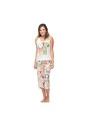 Pijama Feminino Sonhart regata Média e corsário Estampada