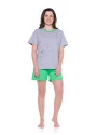 Pijama Feminino Blusa manga curta e short Verde