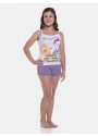 Pijama Curto Feminino Sonhart Regata alça Fina e short Lilás