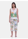 Sonhart Pijamas | Pijama Feminino regata Larga e corsário Estampada 