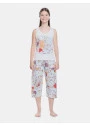 Pijama Feminino Adulto regata e corsário Estampada