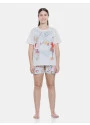 Pijama Feminino Blusa manga curta e short Estampado