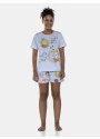 Pijama Feminino Manga Curta e Short Estampado