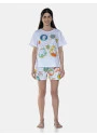 Pijama Feminino Sonhart Manga Curta e Short Estampado