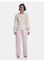 Pijama Homewear Feminino Manga Longa e Calça Rose