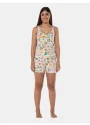 Pijama Feminino Curto regata Alça Larga e short Estampado