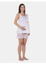 Homewear gestante Curto Blusa regata Botões e short Estampado