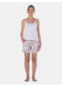 Sonhart Pijama Feminino Curto clássico regata e bermuda Estampado