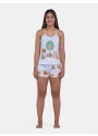 Pijama Curto Feminino Regata Alça Fina e Short Pat