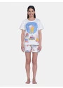 Pijama Feminino Blusa Manga Curta e Short Estampa Pat