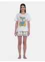 Pijama Feminino Blusa Manga Curta e Short Estampado