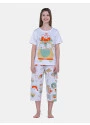 Pijamas Sonhart | Pijama Feminino Manga Curta e Corsário Estampada