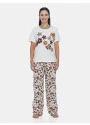 Pijama Feminino Manga Curta e Calça Estampa Floral