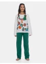 Loja Sonhart Oficial | Pijama Feminino Blusa Manga Longa e Calça Verde