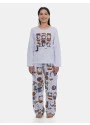 Pijama Feminino Manga Longa e Calça Estampa Personagens