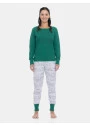 Pijama Feminino Adulto Manga Longa e Calça Jogger Estampada