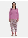 Pijama Feminino Blusa Manga Longa Punho e Calça Estampada