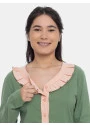 Pijama Homewear Feminino Blusa Botões Manga Longa e Calça Estampada