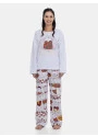 Pijama Feminino Manga Longa e Calça Moletinho Peluciado