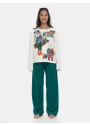 Pijama Longo Feminino Tecido Plush Estampa Pat e Annie