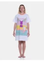 Camisão Feminino manga curta Sonhart Estampado Pat e Bill      