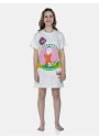 Camisão Feminino Sonhart Manga Curta Estampa Annie