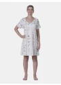 Sonhart Camisola Feminina clássica manga curta Decote V Floral    