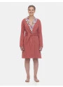 Robe Feminino  Adulto Manga Longa Transpasse Cinto Rosa