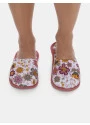 Pantufa Sonhart Feminina Fechada Adulto Floral Rosa