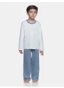 Pijama Infantil Masculino manga longa e calça Azul