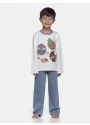 Pijamas Sonhart | Pijama Masculino Infantil manga longa e calça Azul