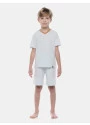 Pijama Sonhart Infantil Masculino Liso Manga Curta e Bermuda