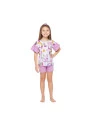 Pijama Feminino Curto Infantil Blusa manga curta e short Lavanda