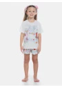 Conjunto de Pijama Feminino Infantil manga curta e short Pat e Annie