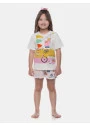 Pijama Feminino Infantil Blusa Manga Curta