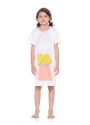 Pijama Infantil Camisão Feminino Manga Curta Pat E Nina
