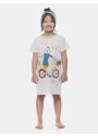 Sonhart Pijama Camisão Feminino Infantil Manga Curta Pat e Ted