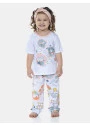 Pijama Infantil Feminino Blusa Manga Curta e Calça Pat e Annie